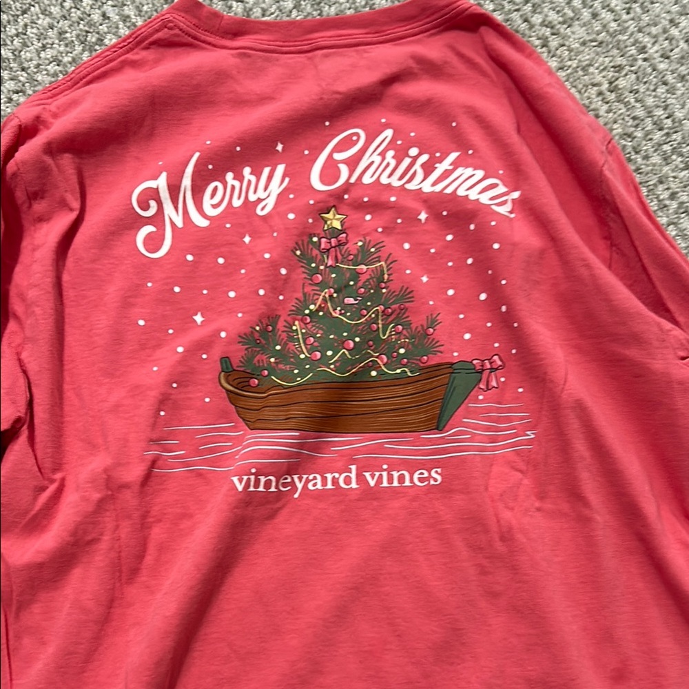 Vineyard Vines Red Christmas Tree Holiday Shirt